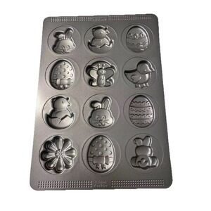 Sweet Creations Spring Cookies Baking Pan 12 Easter Shapes Bunnies Eggs Chicks